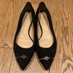 Tory Burch Black Pointed Flats